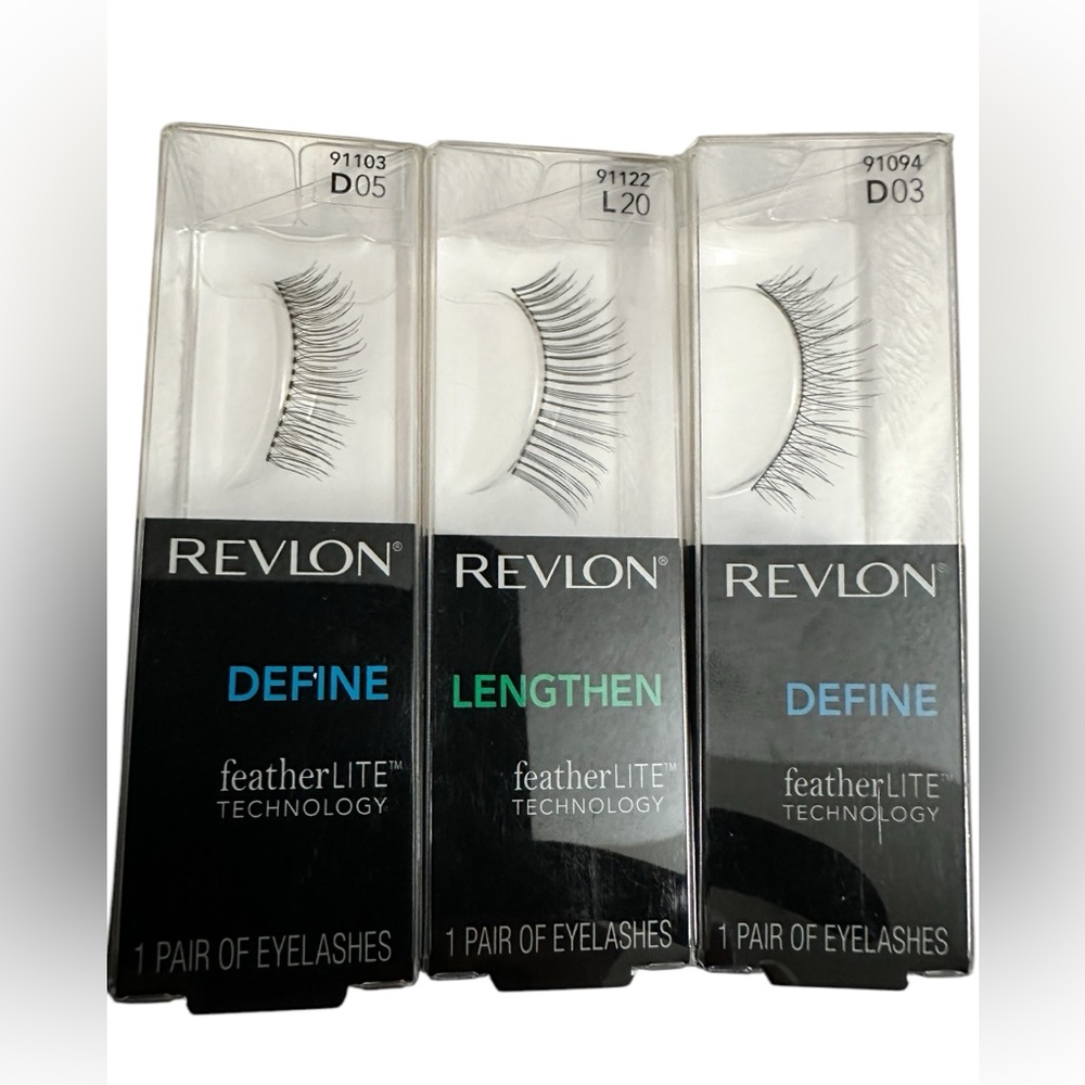 Revlon Set of 3 FeatherLITE Technology Eyelashes 2 Define & 1 Lengthen NIB